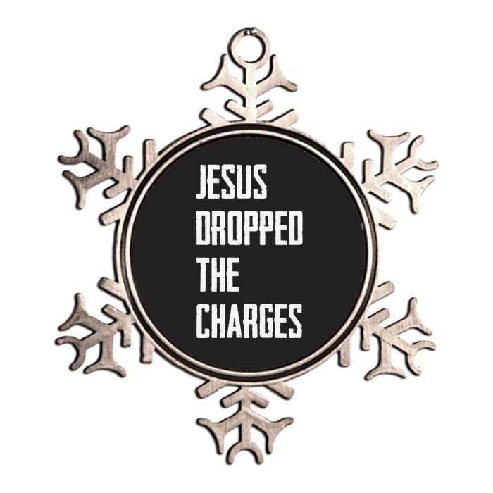 Jesus Dropped The Charges Metallic Star Ornament