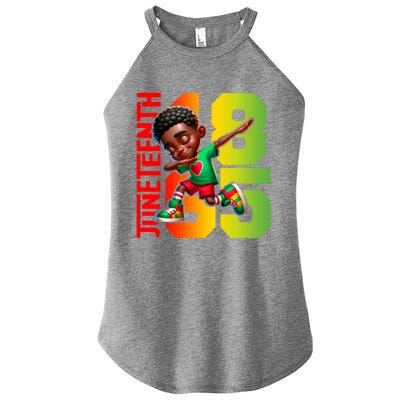 Junenth Dabbing Vibes Only Black African Gift Women’s Perfect Tri Rocker Tank