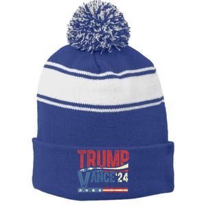 J D Vance For President Cool Gift Stripe Pom Pom Beanie