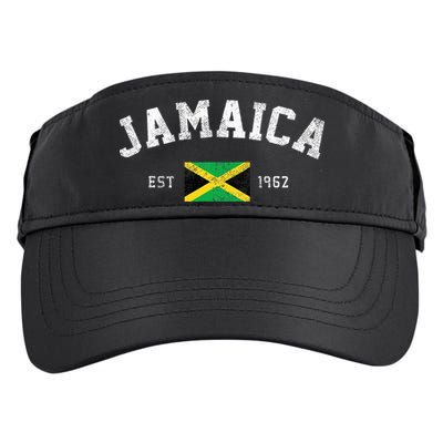 Jamaica Est. 1962 Jamaican Flag Independence Day Adult Drive Performance Visor