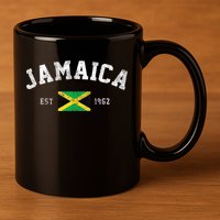 Jamaica Est. 1962 Jamaican Flag Independence Day 11oz C Handle Ceramic Mug