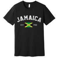 Jamaica Est. 1962 Jamaican Flag Independence Day Premium T-Shirt