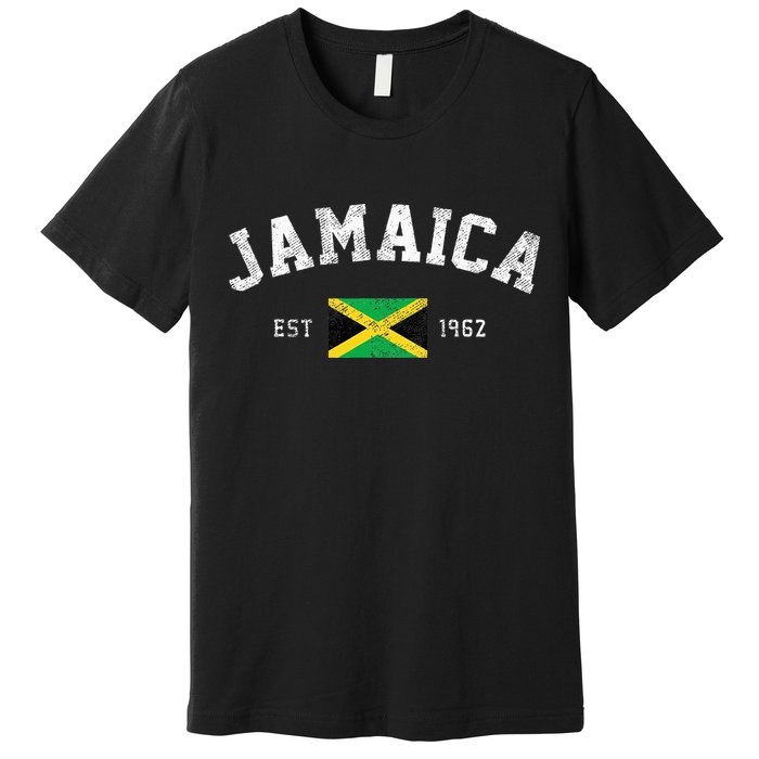Jamaica Est. 1962 Jamaican Flag Independence Day Premium T-Shirt