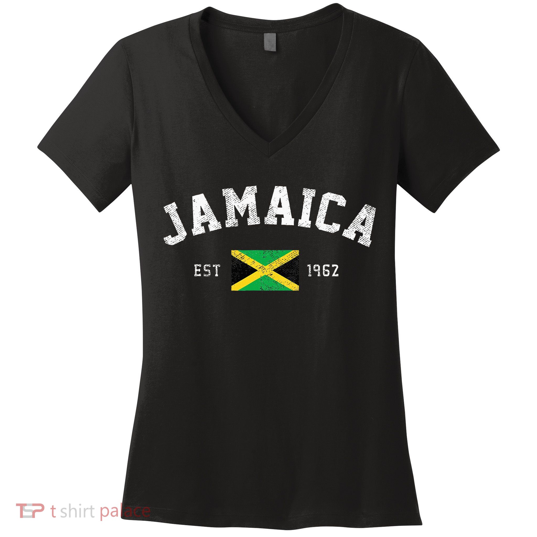 Jamaica Est. 1962 Jamaican Flag Independence Day Women's V-Neck T-Shirt