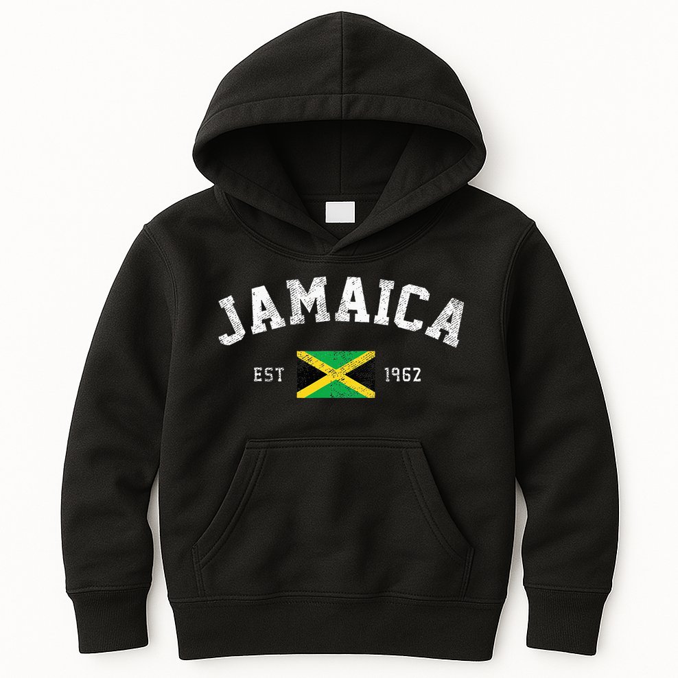 Jamaica Est. 1962 Jamaican Flag Independence Day Kids Hoodie
