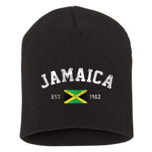 Jamaica Est. 1962 Jamaican Flag Independence Day Short Acrylic Beanie