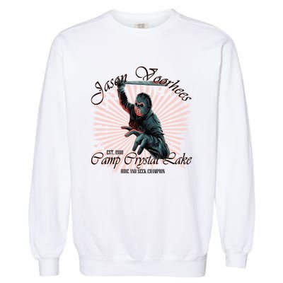 Jason Est 1980 Camp Crystal Lake Hide And Seek Champion Garment-Dyed Sweatshirt