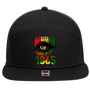 Juneteenth Eye 1865 African Pride Celebrate Indepedence Day Gift 7 Panel Mesh Trucker Snapback Hat