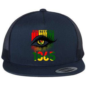 Juneteenth Eye 1865 African Pride Celebrate Indepedence Day Gift Flat Bill Trucker Hat