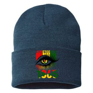 Juneteenth Eye 1865 African Pride Celebrate Indepedence Day Gift Sustainable Knit Beanie