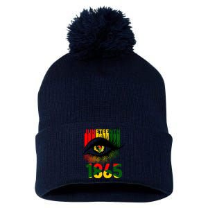 Juneteenth Eye 1865 African Pride Celebrate Indepedence Day Gift Pom Pom 12in Knit Beanie