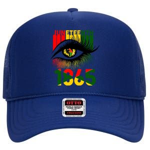 Juneteenth Eye 1865 African Pride Celebrate Indepedence Day Gift High Crown Mesh Back Trucker Hat