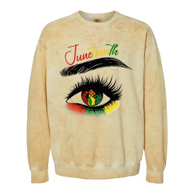 Juneteenth Eye African American Women Black History Pride Colorblast Crewneck Sweatshirt