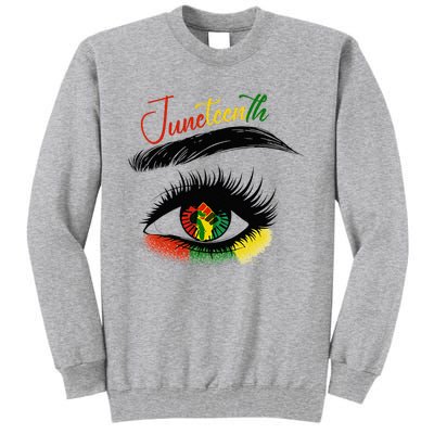 Juneteenth Eye African American Women Black History Pride Tall Sweatshirt