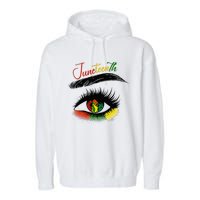 Juneteenth Eye African American Women Black History Pride Garment-Dyed Fleece Hoodie