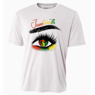 Juneteenth Eye African American Women Black History Pride Cooling Performance Crew T-Shirt