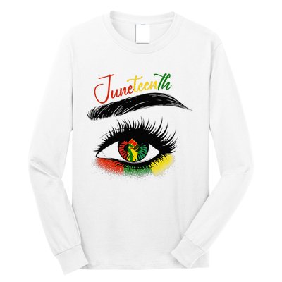 Juneteenth Eye African American Women Black History Pride Long Sleeve Shirt