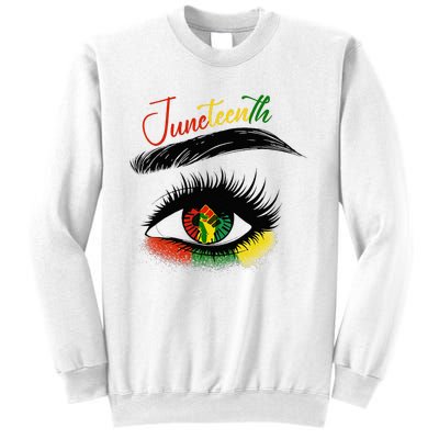 Juneteenth Eye African American Women Black History Pride Sweatshirt