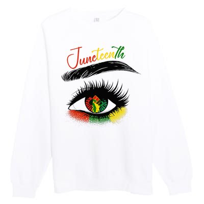 Juneteenth Eye African American Women Black History Pride Premium Crewneck Sweatshirt