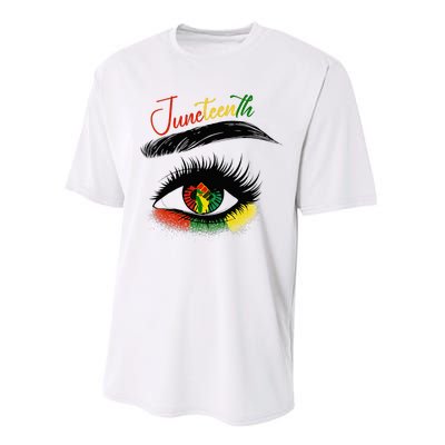 Juneteenth Eye African American Women Black History Pride Performance Sprint T-Shirt