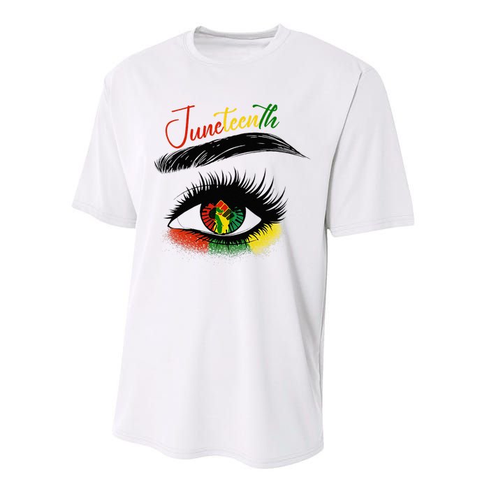 Juneteenth Eye African American Women Black History Pride Performance Sprint T-Shirt