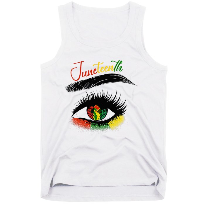 Juneteenth Eye African American Women Black History Pride Tank Top