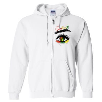 Juneteenth Eye African American Women Black History Pride Full Zip Hoodie