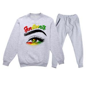 Juneteenth Eye African American Premium Crewneck Sweatsuit Set