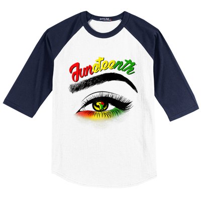 Juneteenth Eye African American Baseball Sleeve Shirt