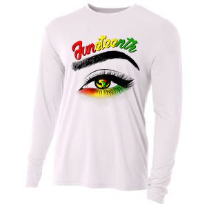 Juneteenth Eye African American Cooling Performance Long Sleeve Crew