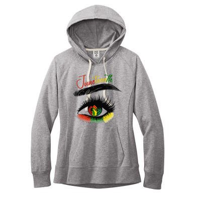 Juneteenth Eye African American  Black History Pride Women's Fleece Hoodie