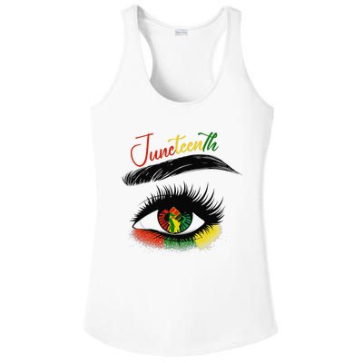 Juneteenth Eye African American  Black History Pride Ladies PosiCharge Competitor Racerback Tank