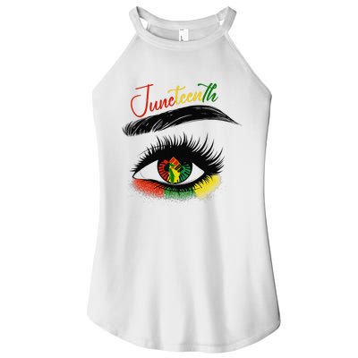 Juneteenth Eye African American  Black History Pride Women’s Perfect Tri Rocker Tank