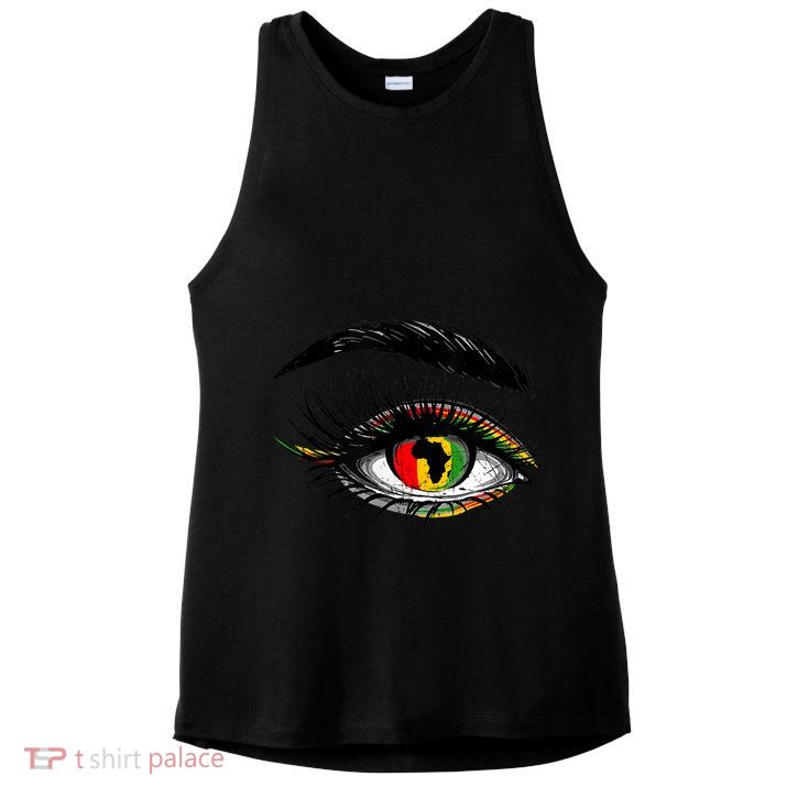 Junenth Eyes African American Women Black History Pride Gift Ladies PosiCharge Tri-Blend Wicking Tank