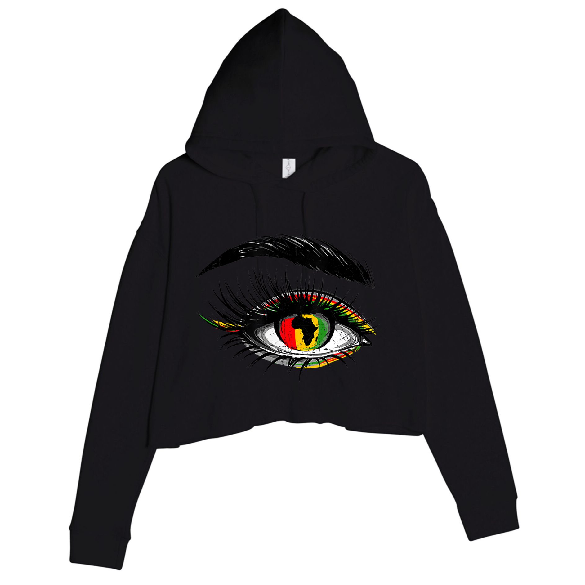 Junenth Eyes African American Women Black History Pride Gift Crop Fleece Hoodie