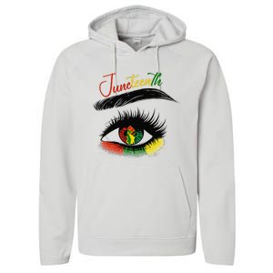 Juneteenth Eye African American  Black History Pride Performance Fleece Hoodie