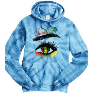 Juneteenth Eye African American  Black History Pride Tie Dye Hoodie