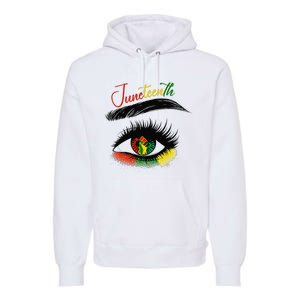 Juneteenth Eye African American  Black History Pride Premium Hoodie