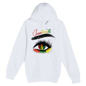 Juneteenth Eye African American  Black History Pride Premium Pullover Hoodie