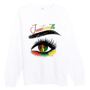 Juneteenth Eye African American  Black History Pride Premium Crewneck Sweatshirt