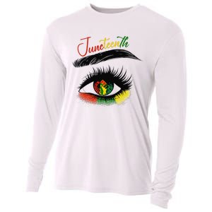 Juneteenth Eye African American  Black History Pride Cooling Performance Long Sleeve Crew