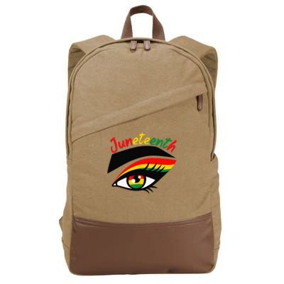 Juneteenth Eye African American Wo Black History Pride  Cotton Canvas Backpack