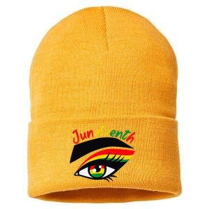 Juneteenth Eye African American Wo Black History Pride  Sustainable Knit Beanie