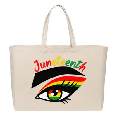 Juneteenth Eye African American Wo Black History Pride  Cotton Canvas Jumbo Tote