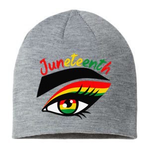 Juneteenth Eye African American Wo Black History Pride  Sustainable Beanie