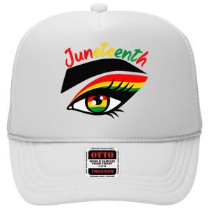 Juneteenth Eye African American Wo Black History Pride  High Crown Mesh Back Trucker Hat