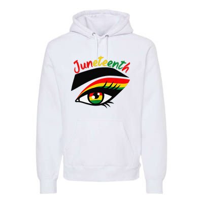 Juneteenth Eye African American Wo Black History Pride  Premium Hoodie