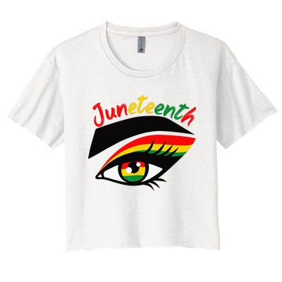 Juneteenth Eye African American Wo Black History Pride  Women's Crop Top Tee