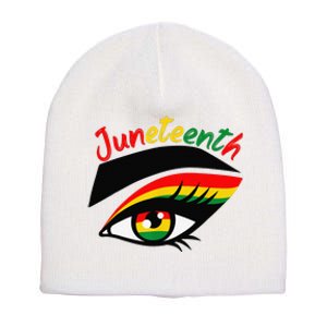 Juneteenth Eye African American Wo Black History Pride  Short Acrylic Beanie