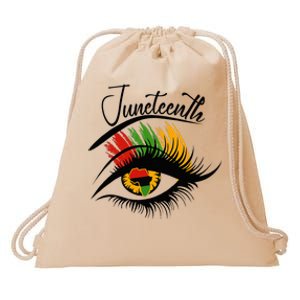 Juneteenth Eye African American Wo Black History Pride Drawstring Bag